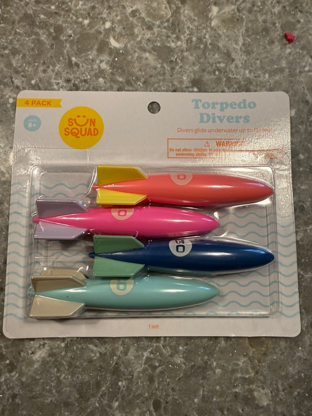 TWO Sun Squad Torpedo Divers 4-Pack - Multicolor Bath & Pool Toys